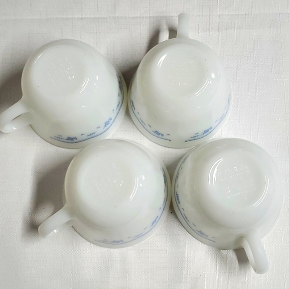 4 Sets Pyrex Corelle Cups & Saucers  Matching Morning Blue Pattern Mugs - Picture 12 of 17